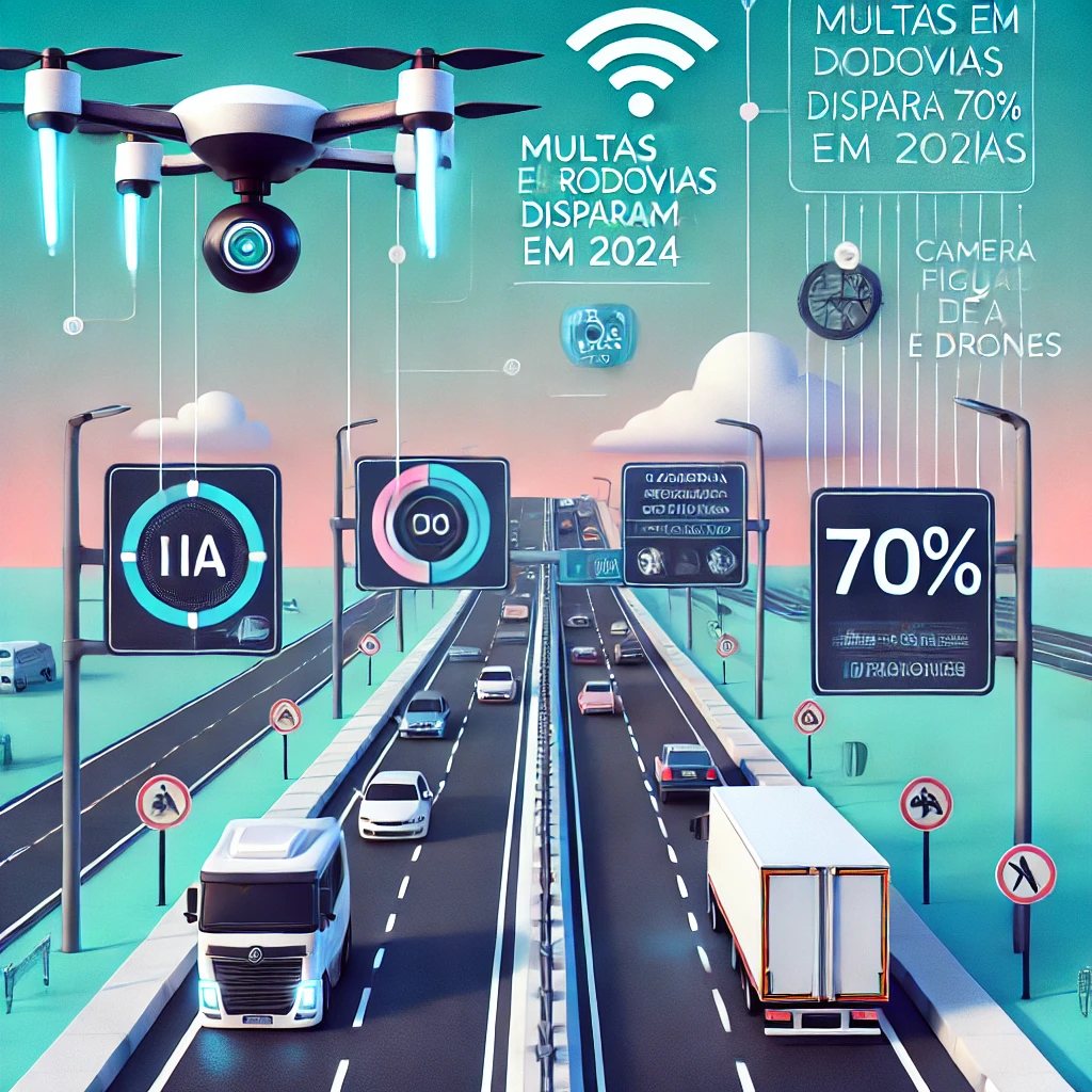 Multas em rodovias disparam 70% em 2024 com uso de IA e drones